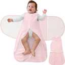 Baby Swaddle Sleep Sack, 1.0 Tog New-Parent-Friendly Swaddle for Newborns & infant 3-6 Months Baby Wearable Blanket Reduce Startle Reflex, Newborn Boys Girls Registry Essentials (Small, Pink)