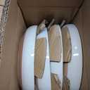 AmorArc Ceramic Dinnerware Sets with Pasta Bowls for 8, Handpainted Plates and Bowls Set with Rustic Terracotta Underside, Scratch Resistant Dishes Set, Dishwasher & Microwave Safe, 32 Pcs