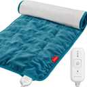 Comfytemp Weighted Heating Pad for Back & Cramps, Father's Day Gifts, Birthday Gifts for Mom Dad Women Men, 2.2lb Electric Neck Shoulder Heat Pad for Pain Relief, FSA HSA Eligible, 2H Auto-Off, 12x24 (Navy Blue)