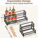 Expandable Coffee Syrup Organizer, Heavy Duty Syrup Rack Enlarged 6-12 Bottles Syrup Holder for Coffee Bar Accessories, Width Adjustable Space-Saving Storage Coffee Rack for Syrup, Liquor, Dressing