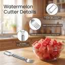 2-in-1 Watermelon Slicer with Retractable Fork, Dual Head watermelon Cutter Slicer Tool, Water Melon Slicer Cutter, Portable Fruit Cutting Kitchen Gadget for Home Party3 PCS)