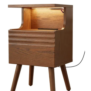 СTG060, Nightstand with Charging Station, 3 Color Dimmable LED Lights, 1 USB Ports 