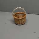 Wicker Rattan Flower Girl Basket,Pearl Handle Flower Basket,Flower Girl Basket for Wedding and Home Decorations. (4)