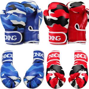 Soulchen 2 Pairs Boxing Gloves for Kids Sparring Training Boxing Gloves for Children 3-9 Youth Boys Girls Toddler PU Lightweight Shockproof Training Practice for Punching Bag Kickboxing Muay Thai MMA
