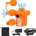 YIKEDA Portable Electric Pump Air Pump for Inflatables,Integrated Car and Home Use,110V AC/12V DC, 3 Nozzles,Quick in/Deflation for Outdoor Camping, Inflatable Mats, Swimming Circles