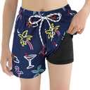 Century Star Boys Swim Trunks Shorts with Compression Liner Toddler Quick Dry Bathing Suit