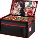 Christmas Ornament Storage Box - Holds Up to 72 of 4 Ornaments - 2-in-1 Xmas Figurine Container - 3 Individual Trays - Holiday Christmas Decor Storage Case (Black)