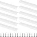 PATIKIL Mount Finger Edge Pull, 10 Pack 200mm/7.87" Aluminum Alloy Concealed Handle Cabinet Edge Pulls with Screws for Home Kitchen Furniture Door Drawer, White