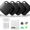 Air Tracker Tags-4 Pack for Android, Bluetooth Tracker Works with Google’s Find Hub | Android Only | Replaceable Battery | Water- Resistance | Item Finder for Luggage, Wallet, Key,Suitcases One Missing