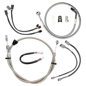 Softail 14" Cable Extension Kit Clutch Brake Line Electronic Throttle TBW CAN-Bus Wire for Harley '20-'25 Low Rider FXLRS '22-'25 FXLRST '18-'24 Fat Bob FXFB FXFBS w/ABS, Chrome