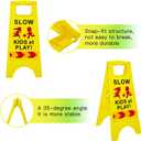 Slow Kids at Play Sign, Children at Play Safety Signs with Double-Sided Text and Graphics with Reflective Tape for Street Neighborhoods Schools Park Sidewalk Driveway Yellow 2Pack, Medium