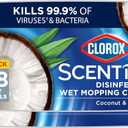 Clorox Scentiva Disinfecting Wet Mop Pad, Disposable Mop Heads, Coconut and Waterlily, 2 Packs, 24 Wet Refills Per Pack