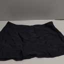 REKITA Women Swim Skirt Solid Color Waistband Skort Bikini Bottom (XX-Large, Black)
