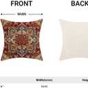 BETGINY Boho Pillow Covers 18 x 18 Inch Pack of 2, Burgundy Red Bohemian Rug Carpet Pattern Decorative Throw Pillow Cases Outdoor Linen Farmhouse Cushion Cover for Bedroom Home Sofa Decor