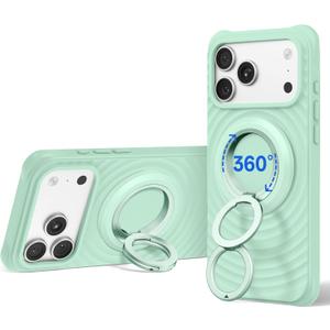 SYNCWIRE for MagSafe Ring Phone Holder, 360 Rotation Magnetic Cell Phone Grip Dual-Sided Magnets Phone Ring Kickstand Compatible with iPhone 17 16 15 14 13 12 Pro Max MagSafe, Android, Samsung etc.