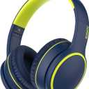 RORSOU R10 Over-Ear Headphones with Microphone, Lightweight Folding Stereo Bass Headset with 1.5M No-Tangle Cord, Portable Wired Headphones for Smartphone Tablet Computer MP3 / 4 (Blue)