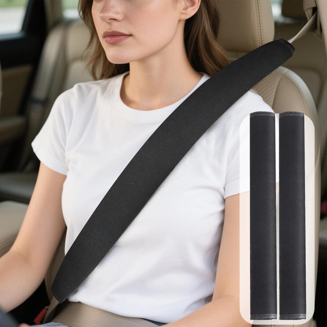 Extra Long Seat Belt Cover Pad, 27.5 Inch 2025 Upgraded Extended Version Car Seat Belt Cover for Reducing Neck Friction & Enhancing Comfort, Soft Shoulder Pad Protector Seatbelt Cushion (2 Pack)