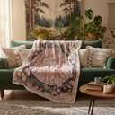 Neasow Sun Moon Daisy Throw Blanket, Boho Aesthetic Floral Blanket, Super Soft Pink Bohemian Decor for Couch Dorm Sofa Room, 5060 inch