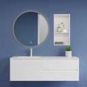 Neodrain White Shower Niche Insert Tile Ready, Stainless Steel Wall Niche 25.1"X13.1"(Inner Size 24"X12"), Two-Tier Bathroom recessed Shower Cabinet, NO Tile Needed for Shower wall, 24X12In