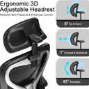 Home Office Desk Chairs, Ergonomic Office Chair with Lumbar Support & 3D Headrest, Computer Desk Chair with Flip-up Armrests, Perfect for Office or Study, Black/Silver