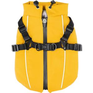 Fiveda Dog Winter Coat Reflective Water-Resistant Jacket, Fleece Lined Windproof Puppy Coat with Back Zipper & D-Ring, Cold Weather Dog Coats for Small Medium Dogs (S, Orange)