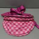 Spacious Checkered Nylon Crossbody Bag Bum Bag Checkered Handbags Wallets for Women