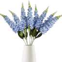 IPOPU 8PCS Snapdragon Artificial Flowers Blue Delphinium Artificial Silk Flowers Long Stem Hyacinths Fake Flowers for Wedding Home Outdoor Floral Arrangements Centerpiece Table Decorations (Baby Blue)