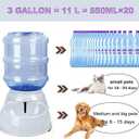 Gravity Pet Feeder and Water Dispenser Set, 3 Gallon/11L Automatic Dog Feeder and Dog Water Dispenser for Dogs Cats Pets Animals Large Capacity