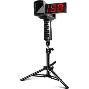 FITPLAY Baseball Radar Gun with Tripod, LED+LCD Large Display,Handheld Or Hand Free Speed Sensors Baseball Speed Training Equipment,Accurate Speed Radar Gun for Pitchers Or Hitters Measurement Speed