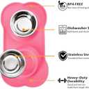 Hubulk Pet Dog Bowls 2 Stainless Steel Dog Bowl with No Spill Non-Skid Silicone Mat + Pet Food Scoop Water and Food Feeder Bowls for Feeding Small Medium Large Dogs Cats Puppies (S, Pink)