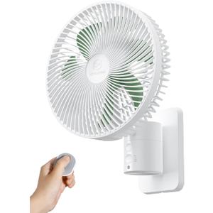 8.5-Inch Quiet Wall-Mounted Oscillation Fan with Remote & Timer, 4-Speed Adjustable for Small Bathrooms, Indoor Bedroom Cooling for RV, Adjustable Tilt, 5.92 ft Cord, Garage Cooling Fan for Home