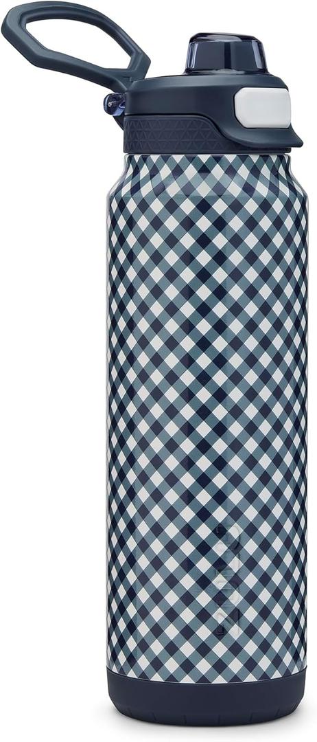 ZULU Powerfill Pro 32oz Stainless Steel Water Bottle - Checkmate Navy