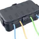 QUOBAS Outdoor Waterproof Electrical Box with 6 Cable Ports, IP54 Weatherproof Heavy-Duty Extension Cord Cover for Power Strips, Garden Power Tools, Holiday Lights, Gray