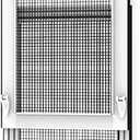 Patio Pet Door Screen Insert Panel for Sliding Doors, Fits Door Track Min Ht 61.02" to Max Ht 84.25", UV Resistant Mesh, Locking Magnetic Dog Door, Easy Install and Removal, Medium, White