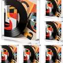 Qunclay 6 Pack Floating Acrylic Album Frames for Vinyl Records 12.5x12.5 Inch Wall Mount Display Holder Clear Frameless Single Lp Album Music Cover Frame Vinyl Display Frame for Home Wall Art Decor