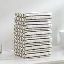 6 Piece Black and White Striped Hand Towels,100% Cotton Bathroom Towels Ultra Soft and Highly Absorbent Hand Towels for Bathroom Kitchen, Showering, Spa, Gym,Hotel (13 x 29)
