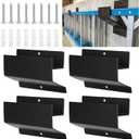 Beeveer 4 Pack Ladder Hooks for Garage Wall Heavy Duty Steel Ladder Brackets with Mounting Hardware, Heavy Duty Utility Hanger for Step, Wheelbarrow & Garden Tools Storage, 50 Lbs Capacity