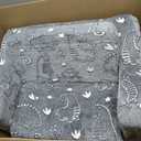 MeMoreCool Glow-in-the-Dark Dinosaur Kids Couch, 2-in-1 Foldable Kids Couch and Sofa Chair for Playroom Nursery, Soft Foam Fold Out Lounger for Boys Ages 1-3, Washable Cover, Gray | Reading, Lounging, 16.5"D x 25.6"W x 15.7"H