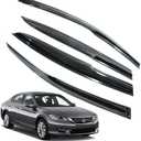 LETINGFAR Rain Guards for Honda Accord 2013-2017 4-Door Sedan, Black Modern Outside Mount Tape-on Side Window Deflectors for Cars, 4 pcs