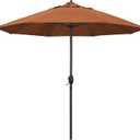 California Umbrella 12-Year Protection 9-Ft Outdoor Patio Umbrella, Sunbrella Fade-Resistant Acrylic Fabric, Auto Tilt and Crank, Heavy-Duty Aluminum Frame/ Reinforced Ribs, Bronze Pole, Tuscan