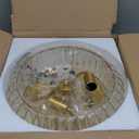 YYJLX Crystal Flush Mount Ceiling Light Fixtures Modern Gold Ceiling Light 3 Light Ceiling Chandelier for Hallway Bedroom Bathroom Foyer Living Room Dining Room Kitchen. (Large)