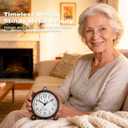 AYRELY® 5.3" Vintage Analog Alarm Clock, Battery Operated Metal Desk Clock, Retro Table Clock with Light for Living Rooms, Bedrooms, Shelf, Home Decor (Black)