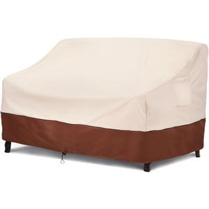 COSFLY Patio Furniture Covers Waterproof for Sofa, Outdoor Loveseat Cover Heavy Duty Fits up to 85W x 37D x 35H inches Brown