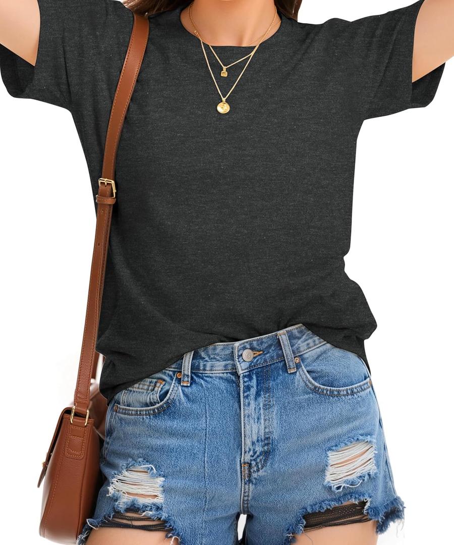 Magical Shirt for Women Magic Kingdom T Shirt Family Vacation Tee Princess Castle Casual Short Sleeve Tops (Black, L)
