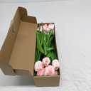 20pcs Pink Faux Tulips Flowers Fake Flowers Bouquets 13.5" Mother's Day Easter ValentineS Day Gifts in Home Kitchen Wedding Dining Table Decorations Aesthetic No Odor