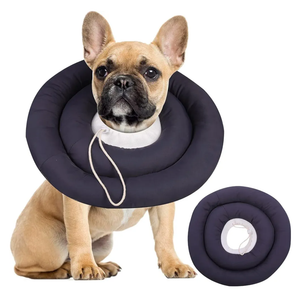 IDOMIK Dog Recovery Collar, Waterproof Soft Dog Cone After Surgery, Comfy Protective Elizabethan Collar Alternative for Dogs Cats, Adjustable Pet Neck Donut Cone Anti-Licking Biting Wounds, Grey, M