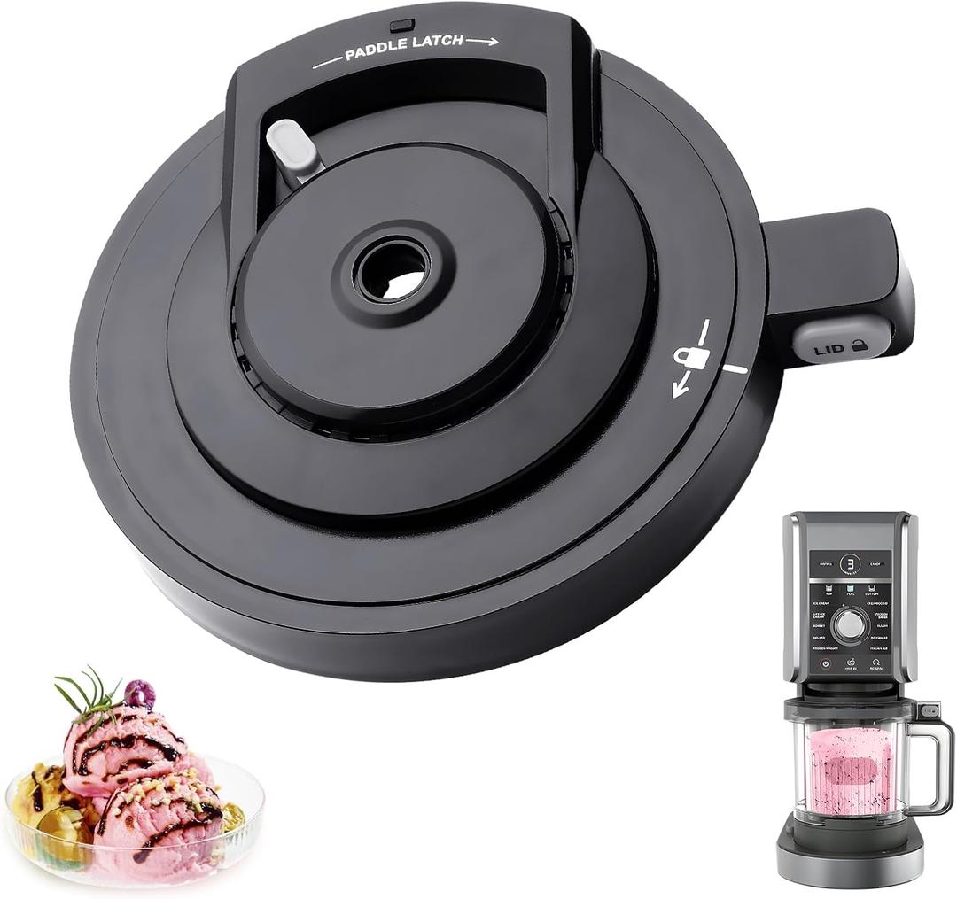 Outer Bowl Lid Replacement for Ninja Creami Deluxe Ice Cream Maker, Creami Deluxe Lid Compatible with NC501 NC500 Series, Reusable Creami Accessories Parts (NO Paddle)