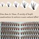 2 x Lash Clusters 3D Fake Eyelashes Clusters DIY Individual Eyelash Clusters Thin Invisible Lash Band（MagicBrown）