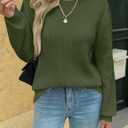 Zeagoo Womens Sweaters 2026 Fashion Fall Tops Crew Neck Long Sleeve Knit Pullover Sweater S-XXL (Green, S)