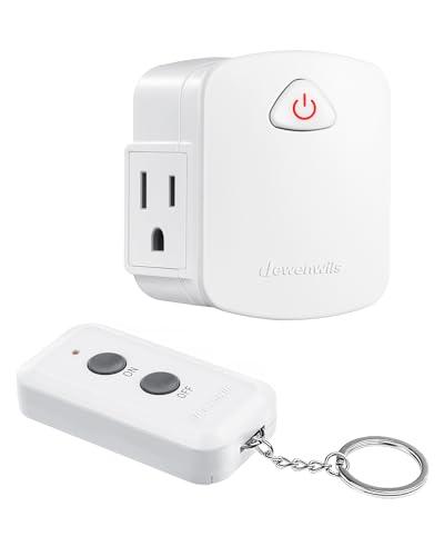 DEWENWILS Remote Control Outlet, Upgraded Version Wireless Remote Light Switch for Lamp, Household Appliances, 15A/1875W, 100 FT Long Range, Compact Side Plug, ETL Listed, White…